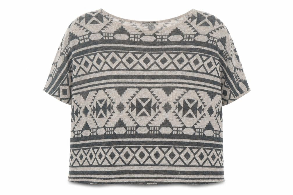 Forever 21 Women's Beige Geometric Pullover Jumper M