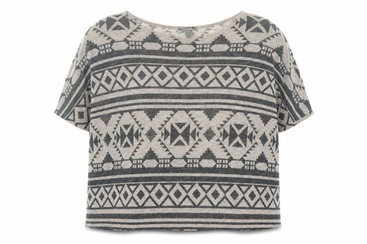 Forever 21 Women's Beige Geometric Pullover Jumper M