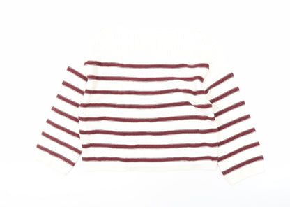 H&M Women's Red White Striped Pullover Jumper Size 12