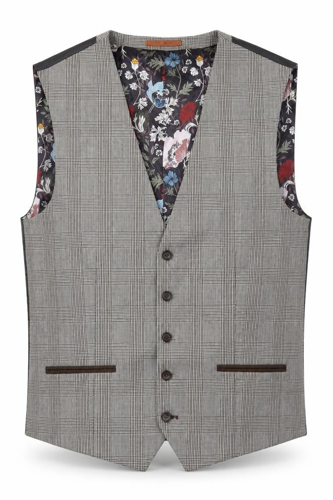 Next Men's Grey Check Waistcoat 42R