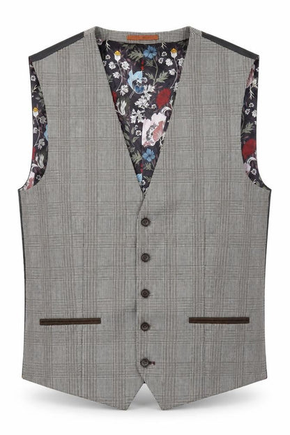 Next Men's Grey Check Waistcoat 42R