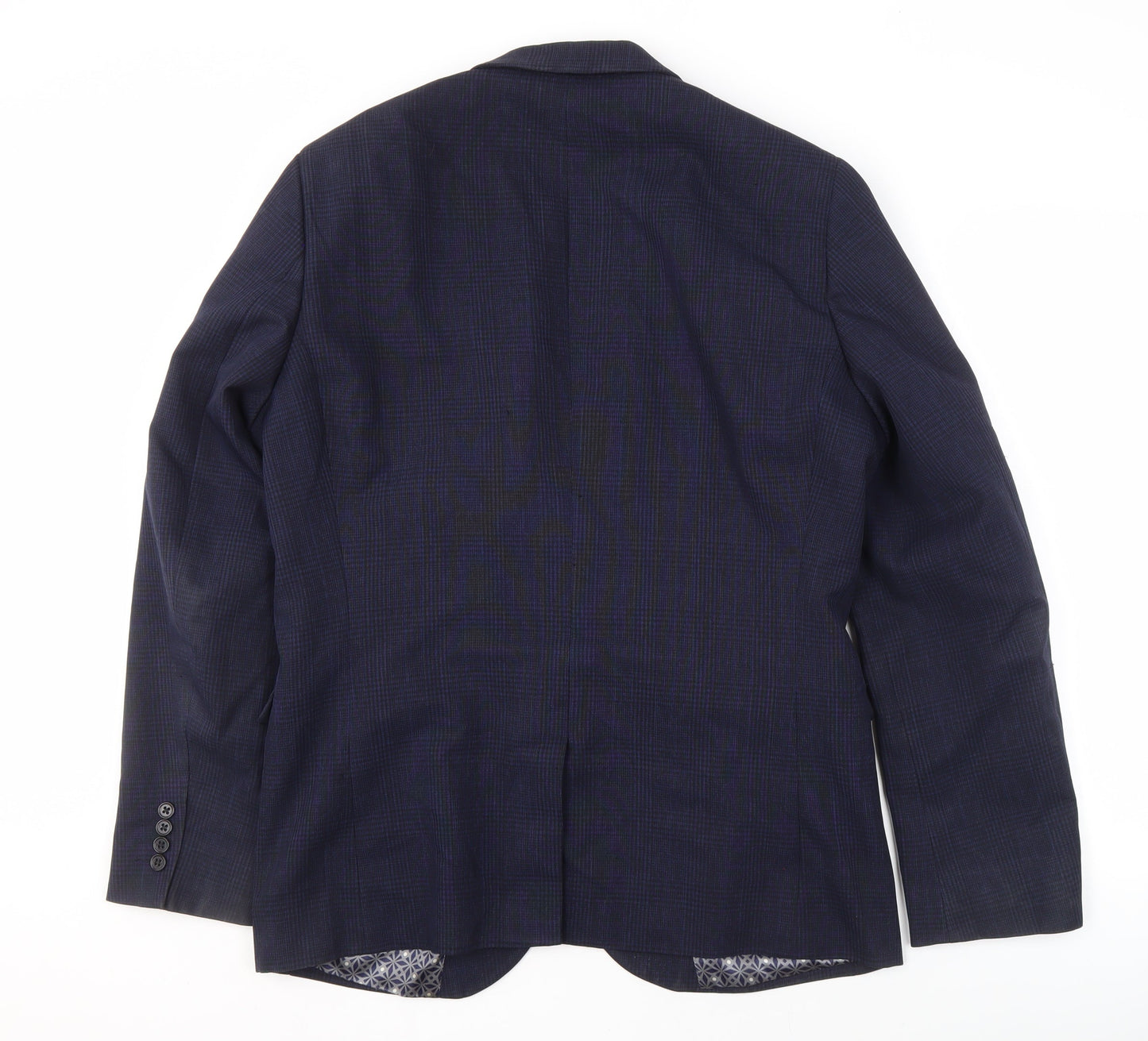 Next Men's Blue Check Slim Fit Blazer 42R