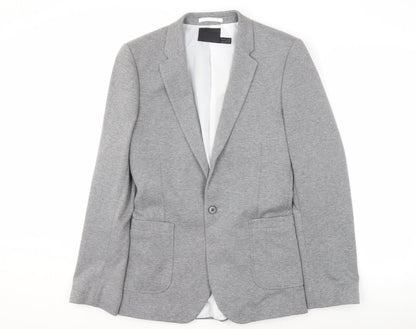 Additional front view of ASOS Grey Men’s Blazer, Single-Breasted, 38, Notch Lapel