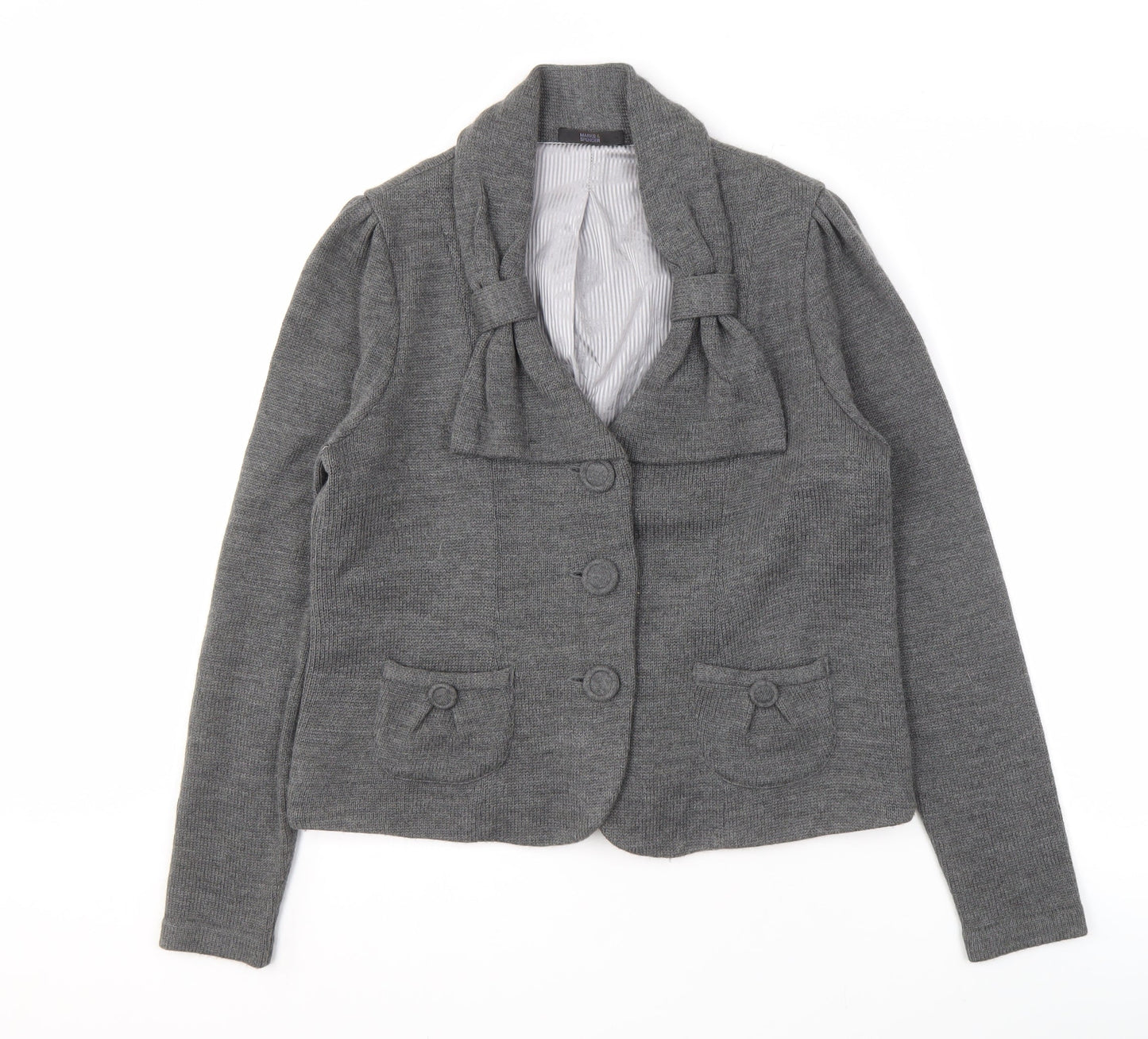 Marks and Spencer Women's Grey Cardigan, UK 14, Elegant Style