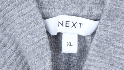 Next Women's Grey Mock Neck Striped Pullover XL