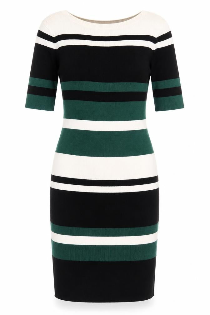 New Look Women's Multicoloured Striped Midi Sheath Dress