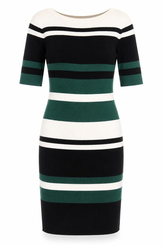 New Look Women's Multicoloured Striped Midi Sheath Dress