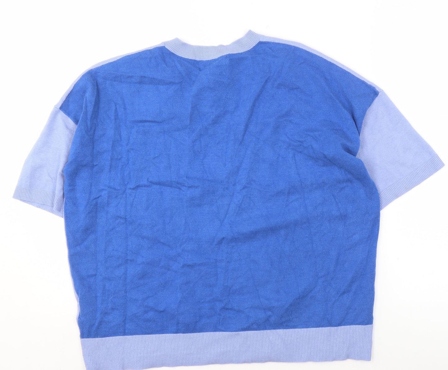 Marks and Spencer Women's Blue V-Neck Pullover Jumper