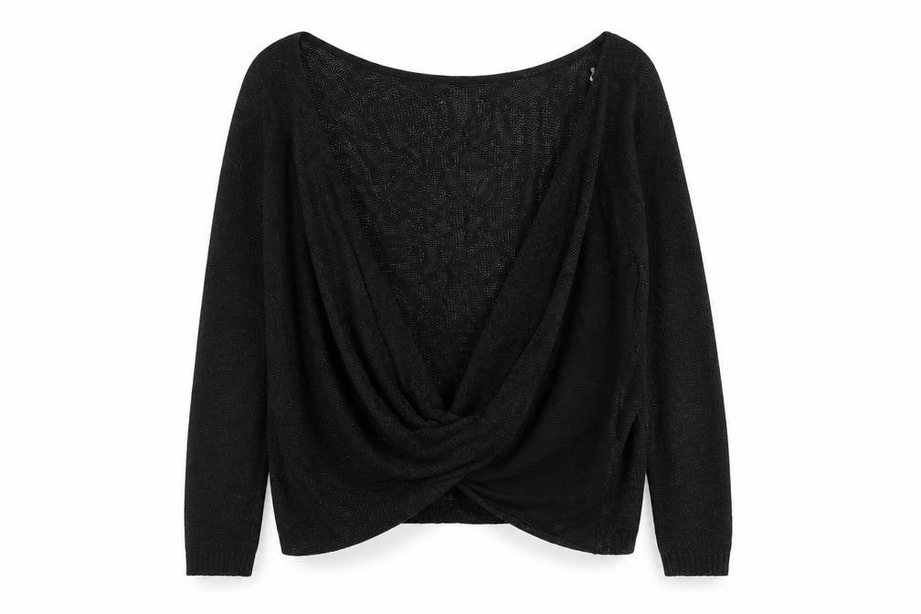 OBJECT Women's Black Wool Pullover Jumper XL
