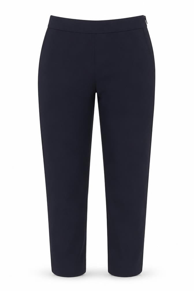 MNG Women's Blue Straight Trousers, Size M, Classic Fit