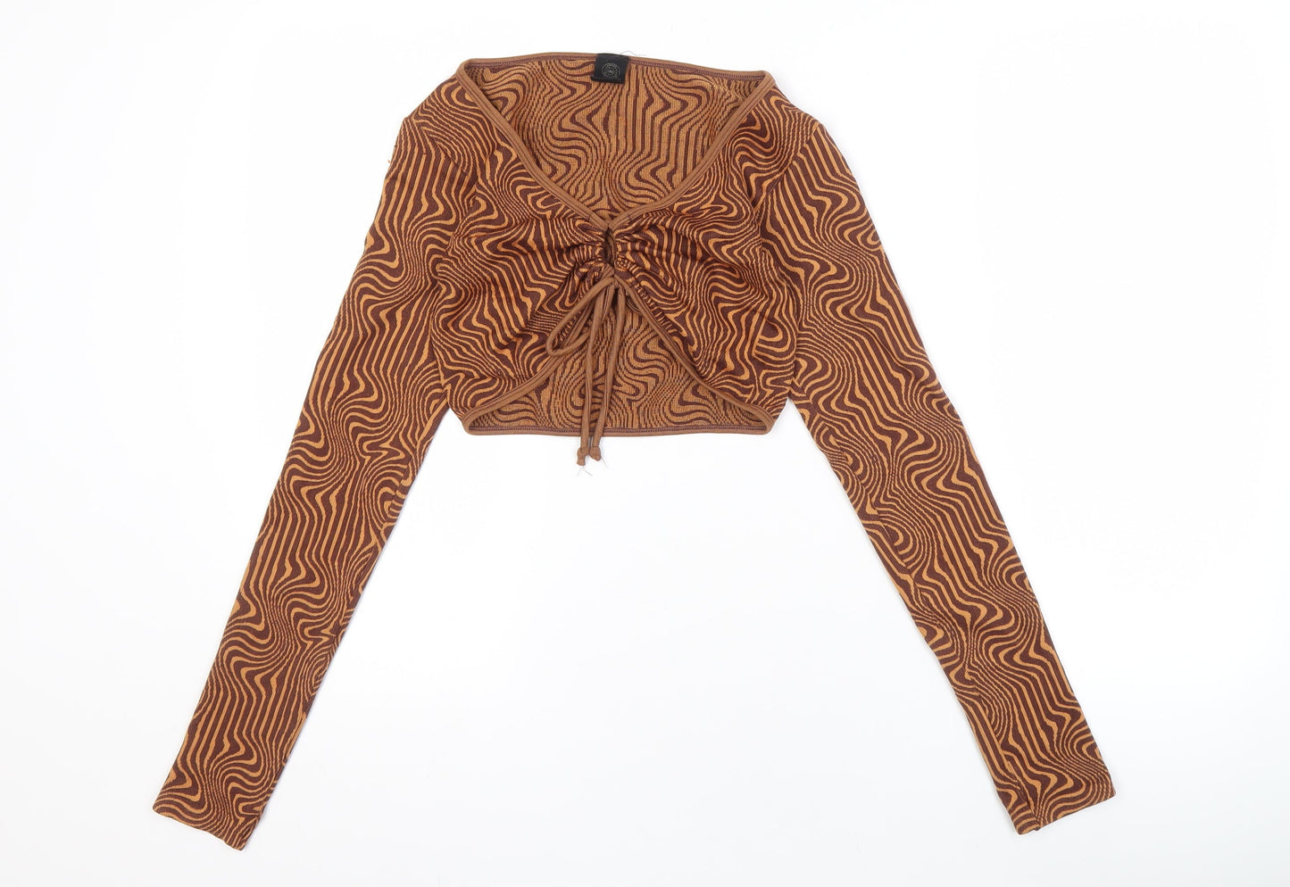 Urban Outfitters Women's Brown Geometric Crop Blouse
