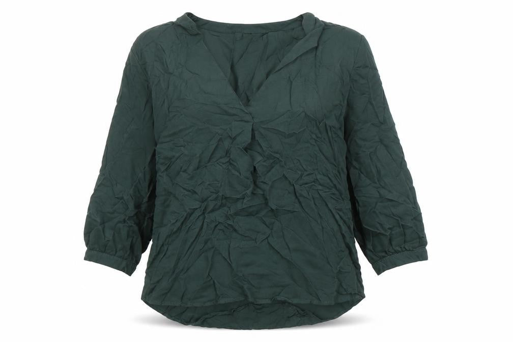 VILA Women's Green Viscose Blouse, Size 8, 3/4 Sleeve