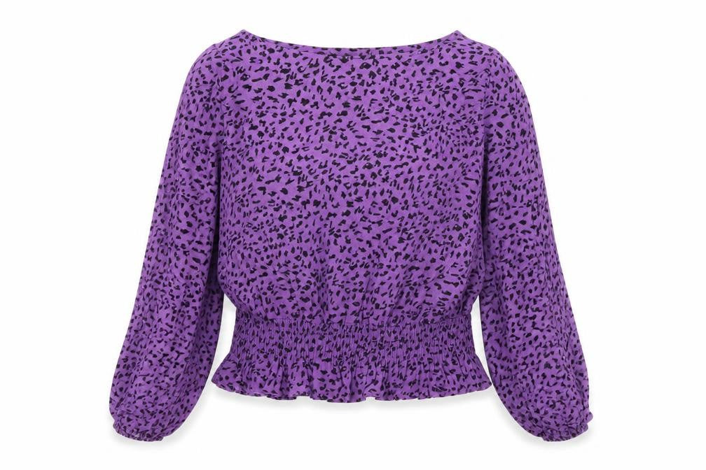 Marks & Spencer Women's Purple Animal Print Blouse, Size 14