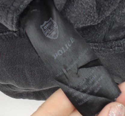 Close-up detail of Police Men's Black Jogger Tracksuit, size 3