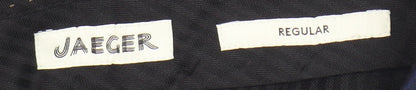Close-up detail of Jaeger Men's Blue Wool Blend Regular Trousers