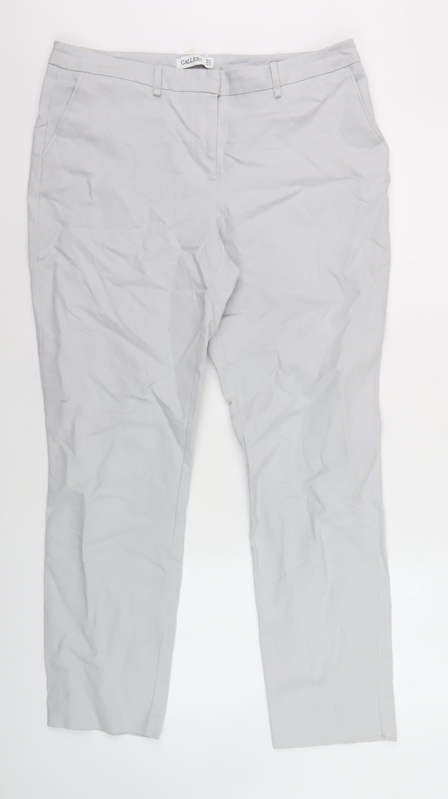Gallery Women's Grey Trousers Size 14 Regular Fit