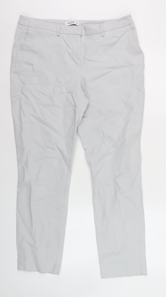 Gallery Women's Grey Trousers Size 14 Regular Fit