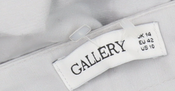 Gallery Women's Grey Trousers Size 14 Regular Fit