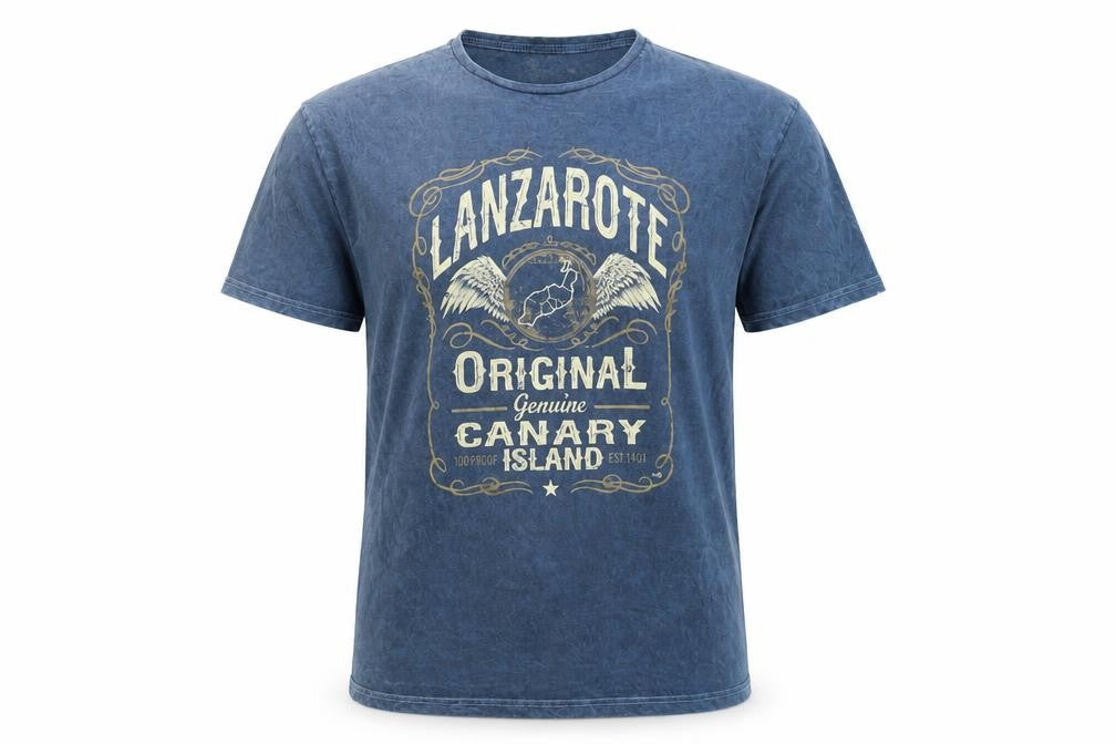 Canarias Fun Men's Blue Graphic Print T-Shirt Large