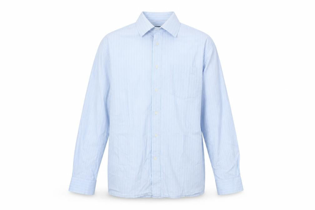 Park Avenue Men's Blue Striped Long Sleeve Shirt