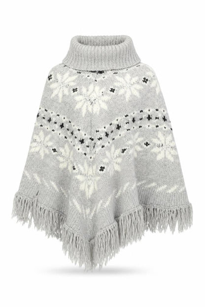 Next Women's Grey Fair Isle Cape Jumper, XS