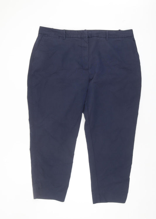Marks and Spencer Women's Blue Trousers - Size 20