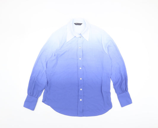 Marks and Spencer Women's Blue Button-Up Shirt