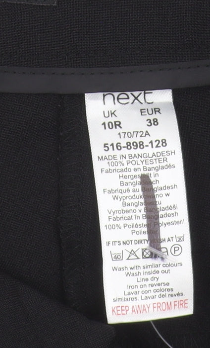 Next Women's Black Trousers Size 10 Regular Zip