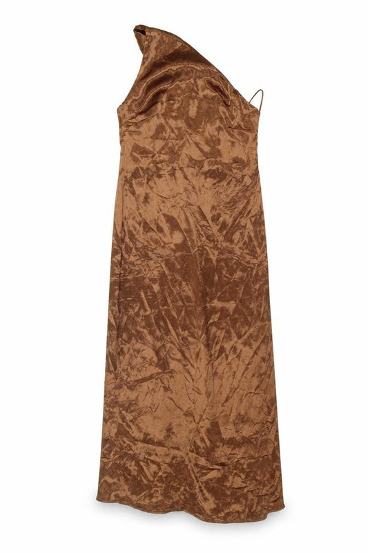 Next Women's Brown One Shoulder Dress Size 12