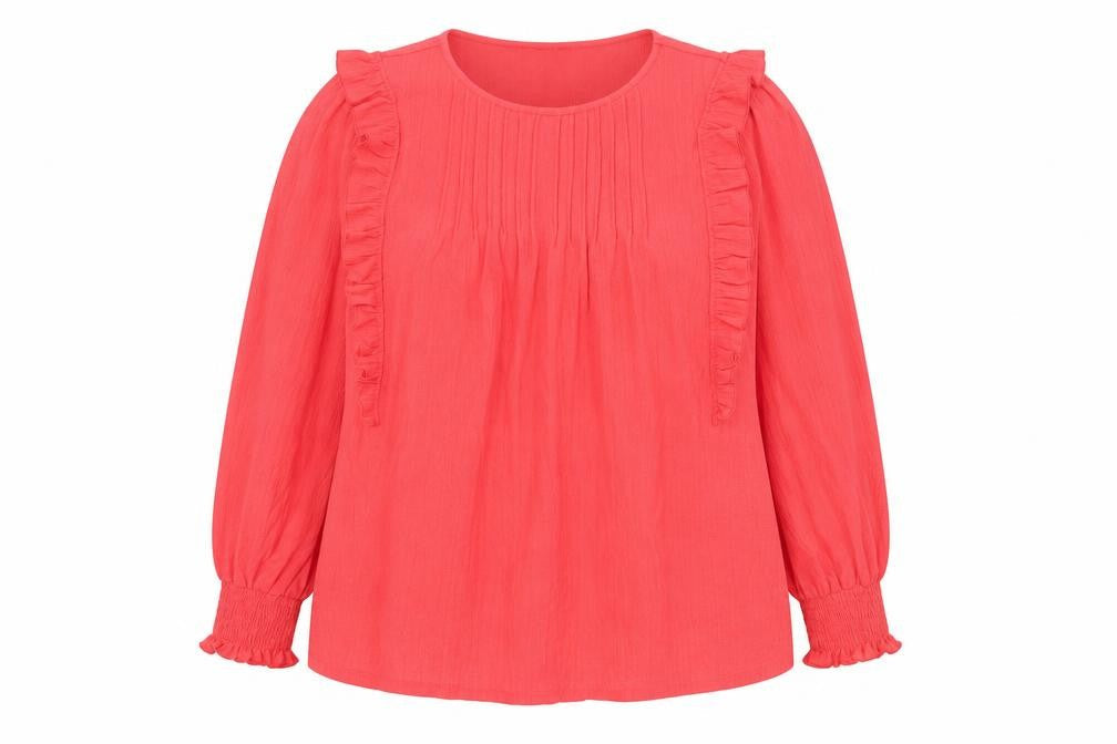 Next Women's Red Ruffle Tunic Blouse Size UK 20