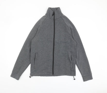 Zara Men's Grey Basic Jacket, Size S, Stand-Up Collar