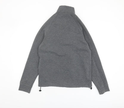 Zara Men's Grey Basic Jacket, Size S, Stand-Up Collar