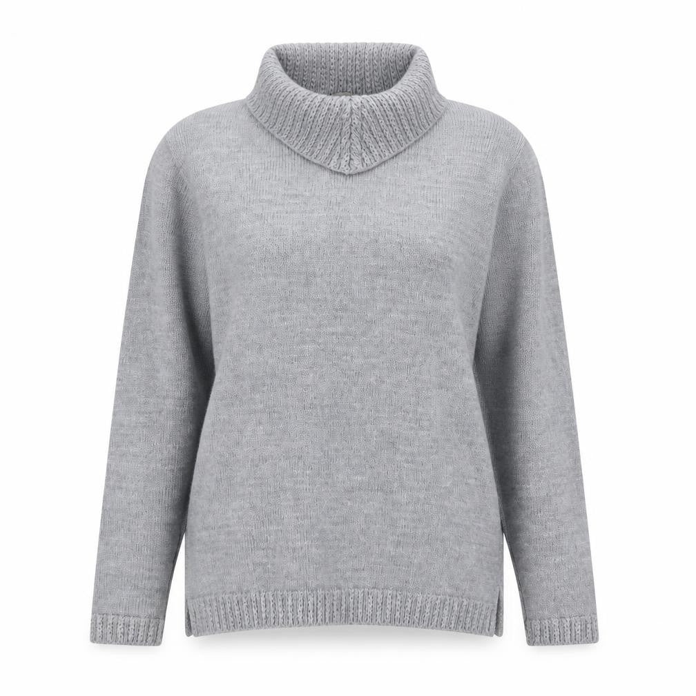 Editions Women's Grey Cowl Neck Pullover Jumper