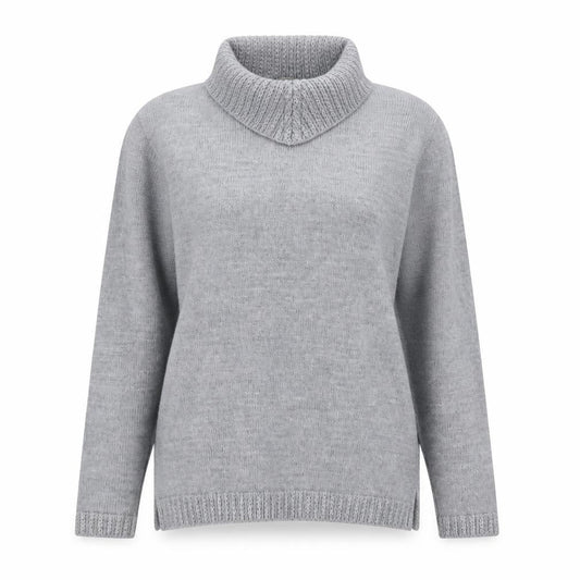 Editions Women's Grey Cowl Neck Pullover Jumper