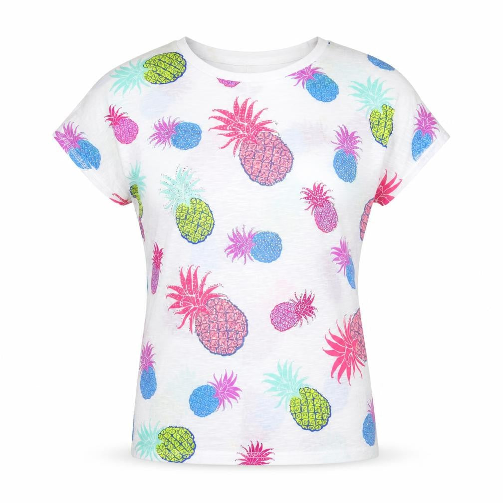 Quiz Women's Multicoloured Pineapple T-Shirt, Size S