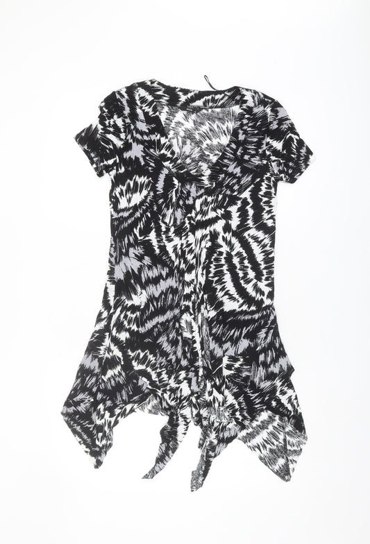 M&Co Women's Black & White Animal Print T-Shirt Size 10