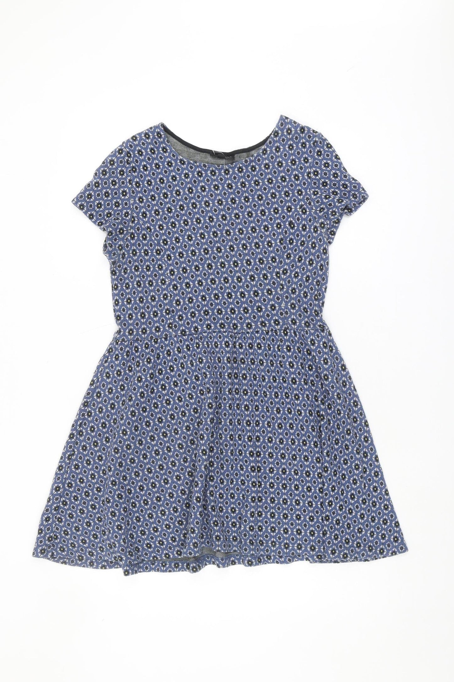 Topshop Women's Blue Fit & Flare Dress, Size 12