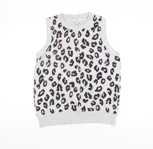 Next Women's Grey Animal Print Vest M