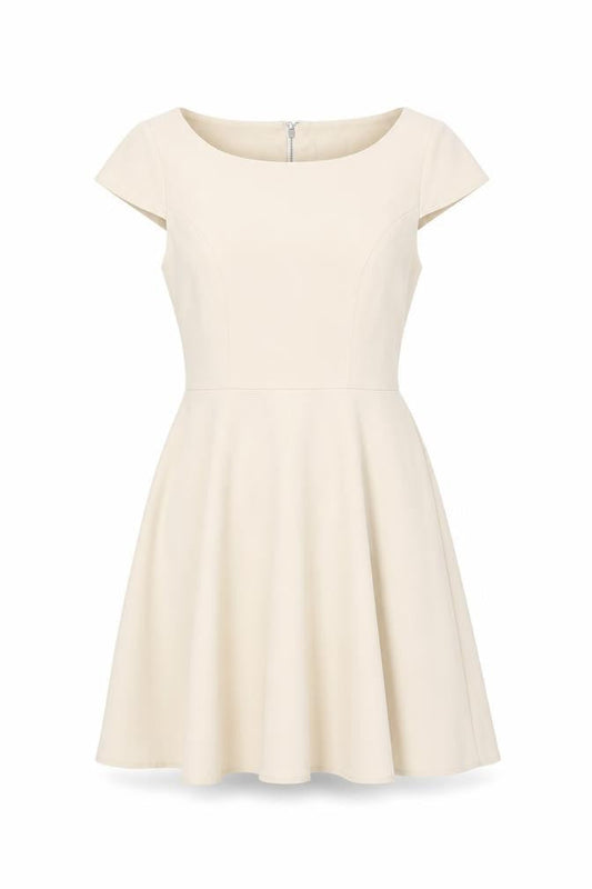 VILA Women Beige Short Sleeve Dress, Size S