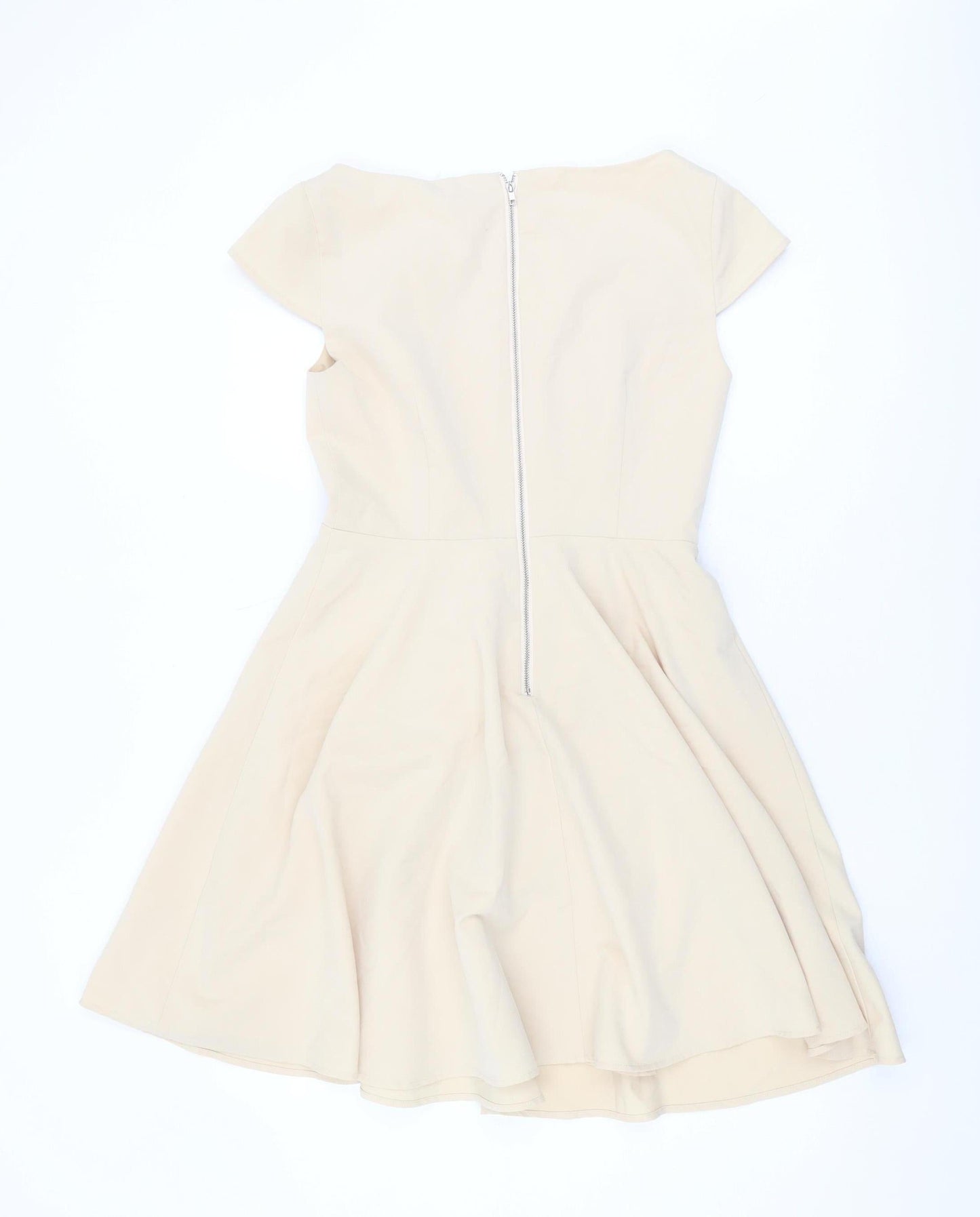 Vila Women Beige Short Sleeve Dress, Size S