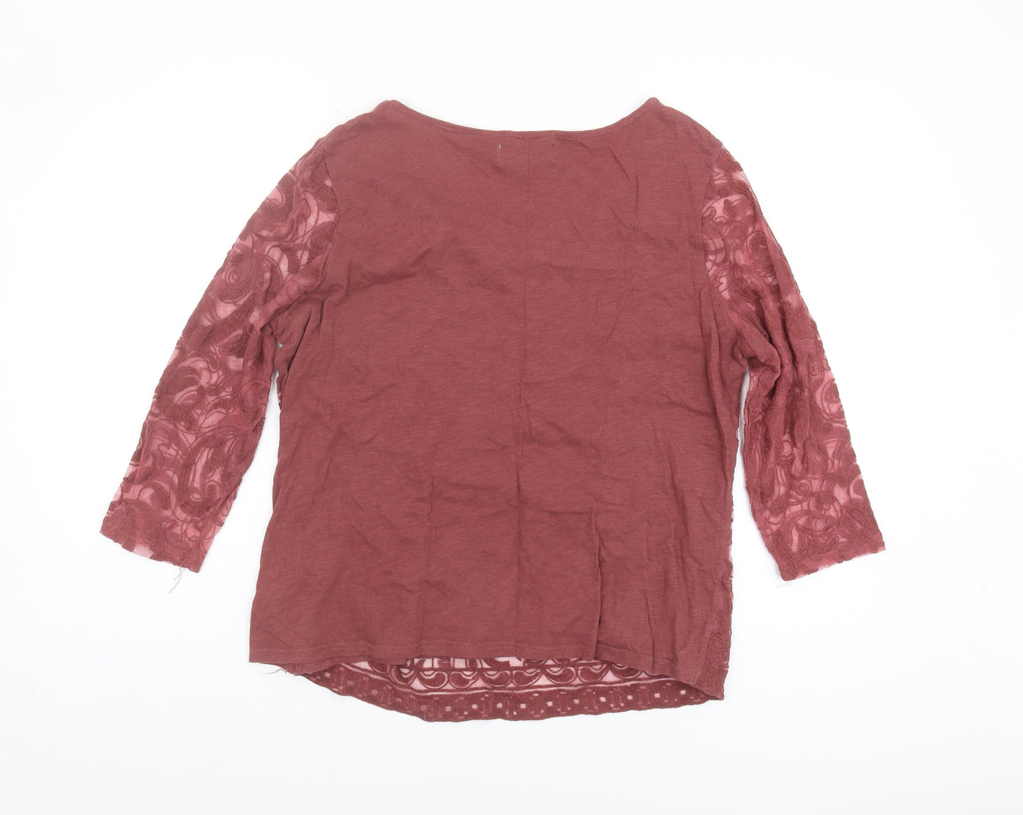 Next Women Red 3/4 Sleeve Lace Blouse UK 16
