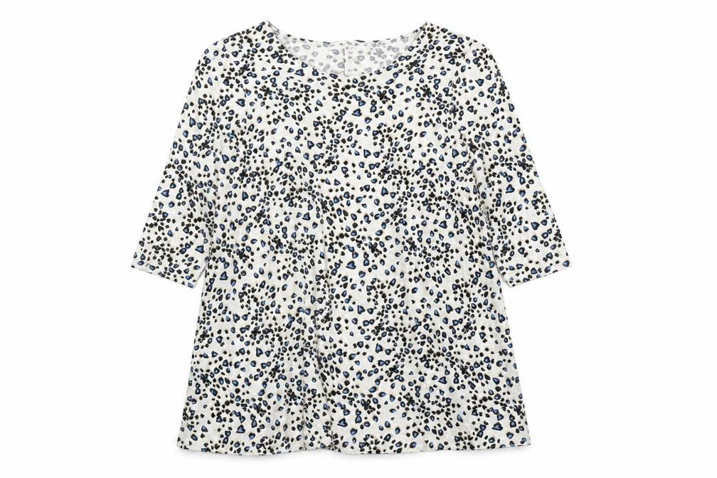 Bonmarché Women's 3/4 Sleeve Animal Print Top