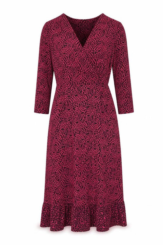 Phase Eight Women's Pink Animal Print Wrap Dress Size 14