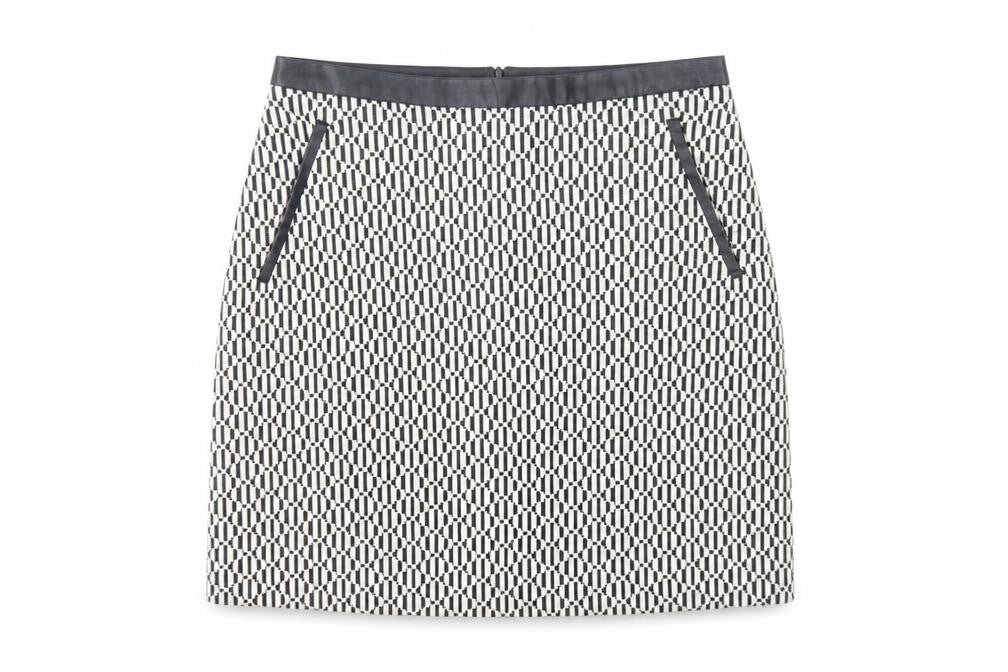 Oasis Women's Black Geometric Pencil Skirt Size 8