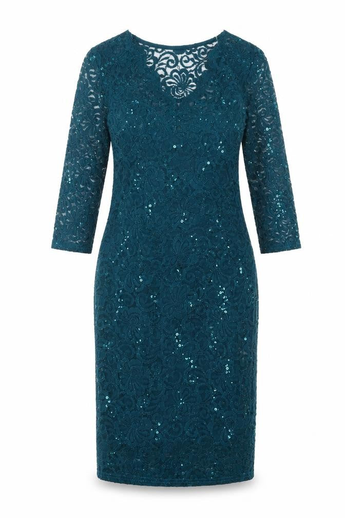 Lipsy Women's Green Sequin Bodycon Dress Size 8
