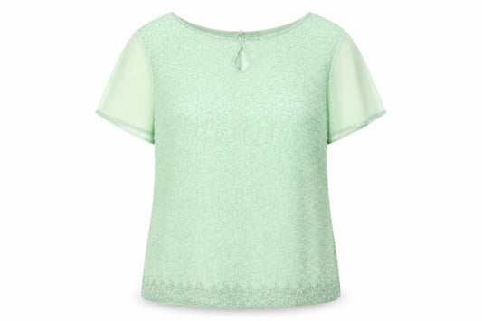 Jacques Vert Women's Green Beaded Blouse, Size 14, Formal Wear