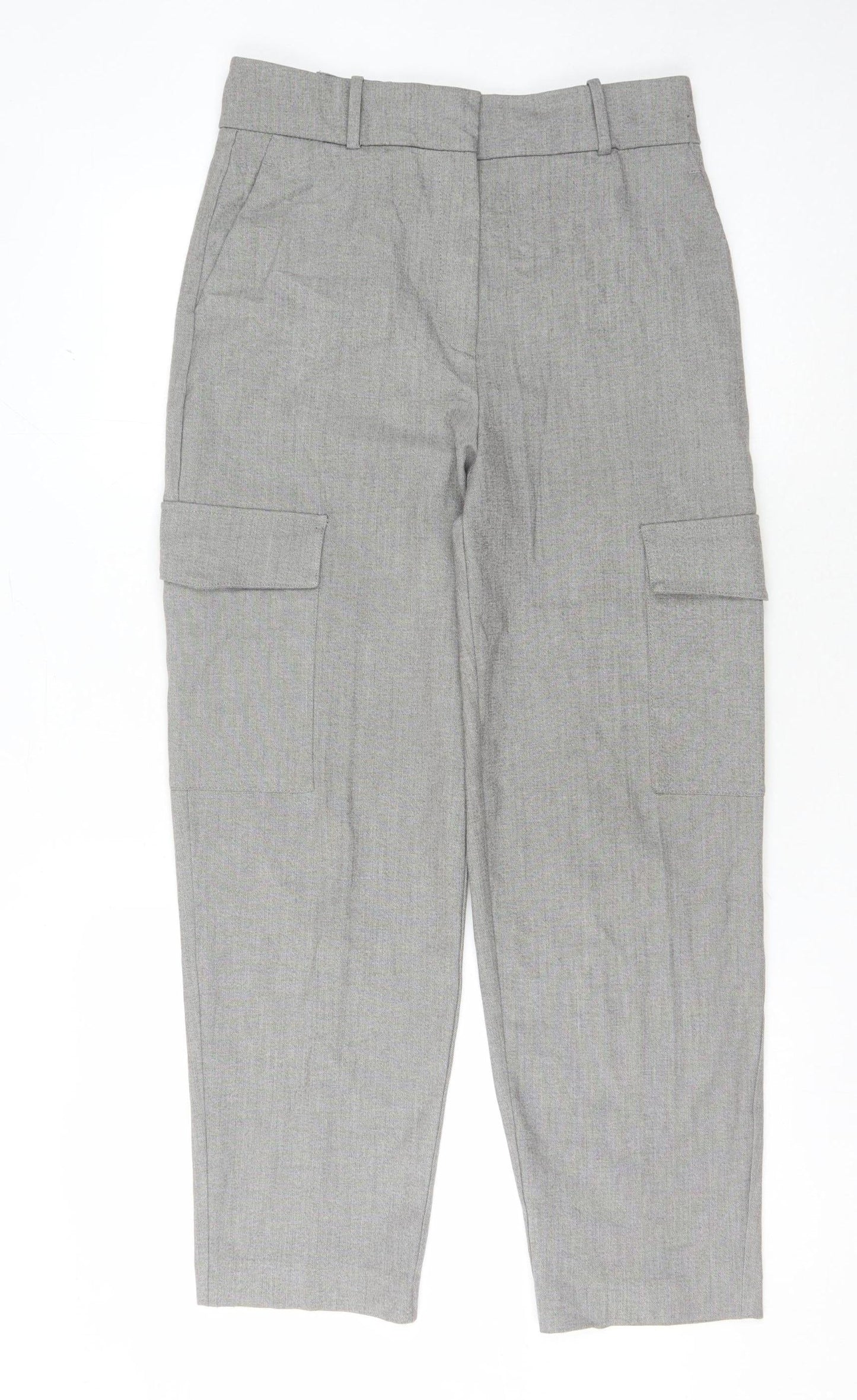 MNG Women's Grey Cargo Trousers Size 8 Casual