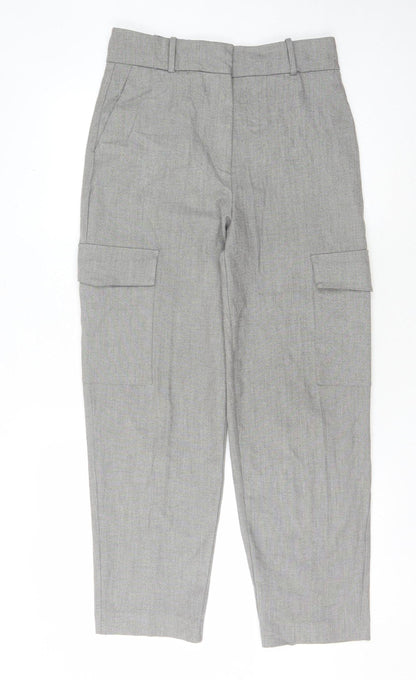 Mango Women's Grey Cargo Trousers Size 8 Casual