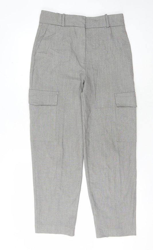 MNG Women's Grey Cargo Trousers Size 8 Casual