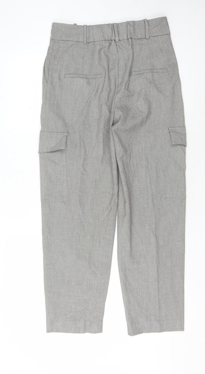 Mango Women's Grey Cargo Trousers Size 8 Casual